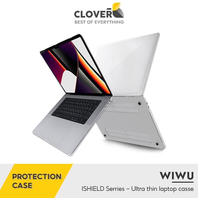 Ốp Bảo Vệ Laptop Wiwu Ishield Hard Shell Case Siêu Mỏng 0.8mm Trong Mờ Nhám Chống Trầy Không Bám Vân Tay Cho Mbpro 14.2