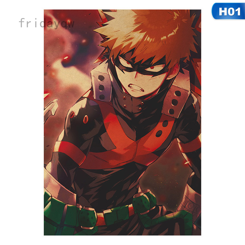 Fridayqw Áp Phích Trang Trí Phòng Ngủ/Phòng Khách Hình Ảnh Phim My Hero Academia