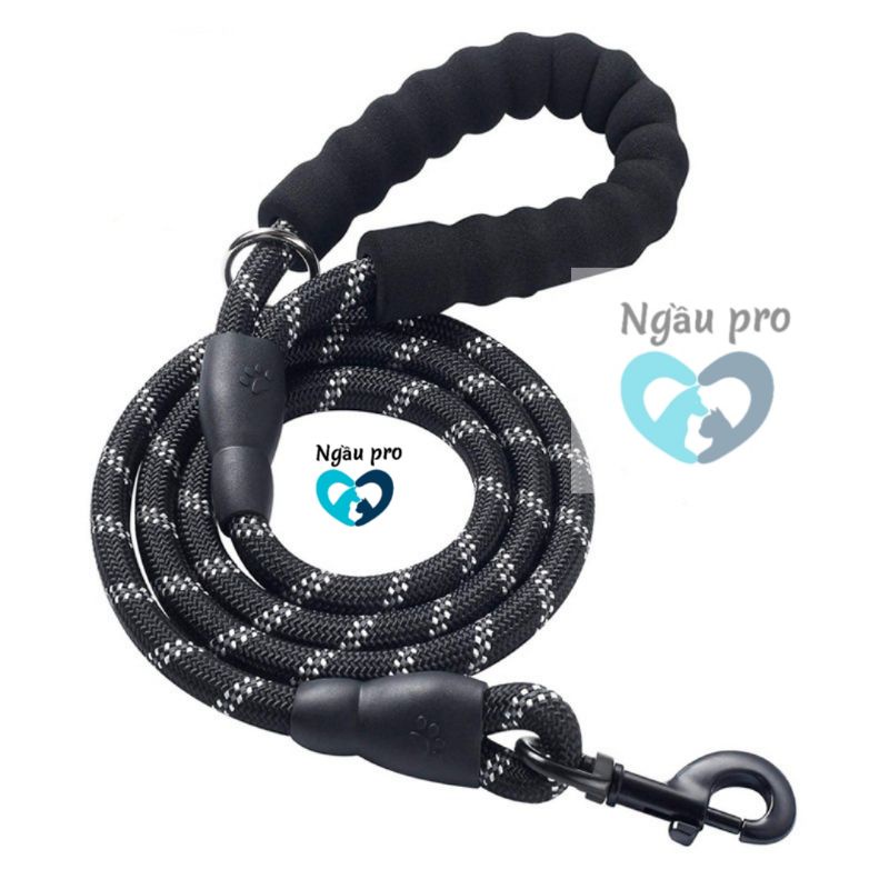 Dây dắt chó phản quang cỡ dài 150cm , Dây xích cho chó thú cưng đi dạo hình tròn kiểu tết thừng ngaupet