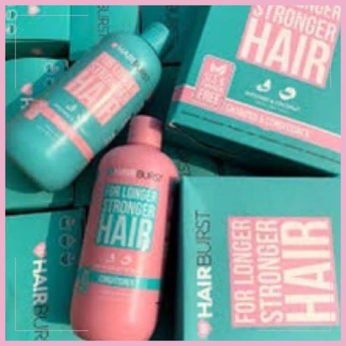 Cặp 2 chai dầu gội xả HAIR BURST xanh-hồng "