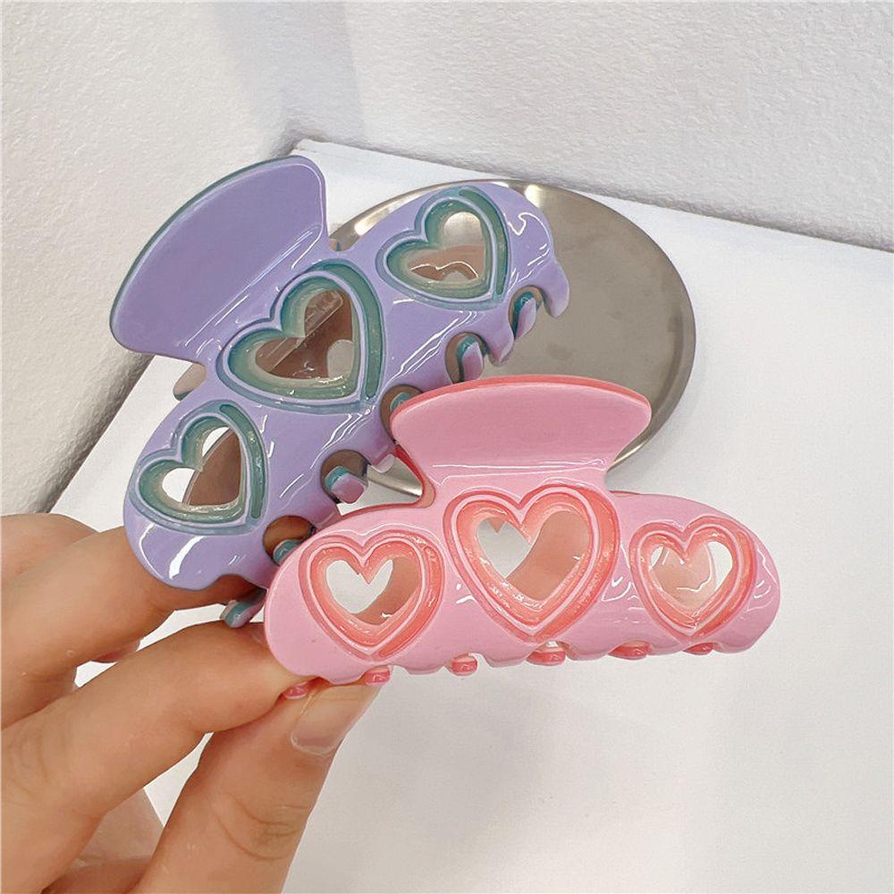Kẹp Tóc Hình Trái Tim / Cua / Cá Mập Rỗng Thanh Lịch Cho Nữ BACK2LIFE