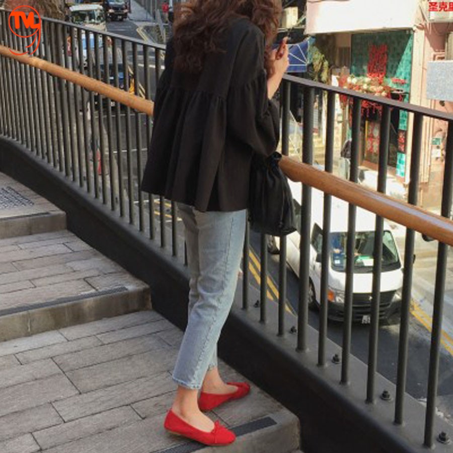 Áo babydoll TVL1999 hai màu trắng, đen from rộng tay bèo tiểu thư dành cho các bạn nữ đáng yêu chất liệu cao cấp. | BigBuy360 - bigbuy360.vn