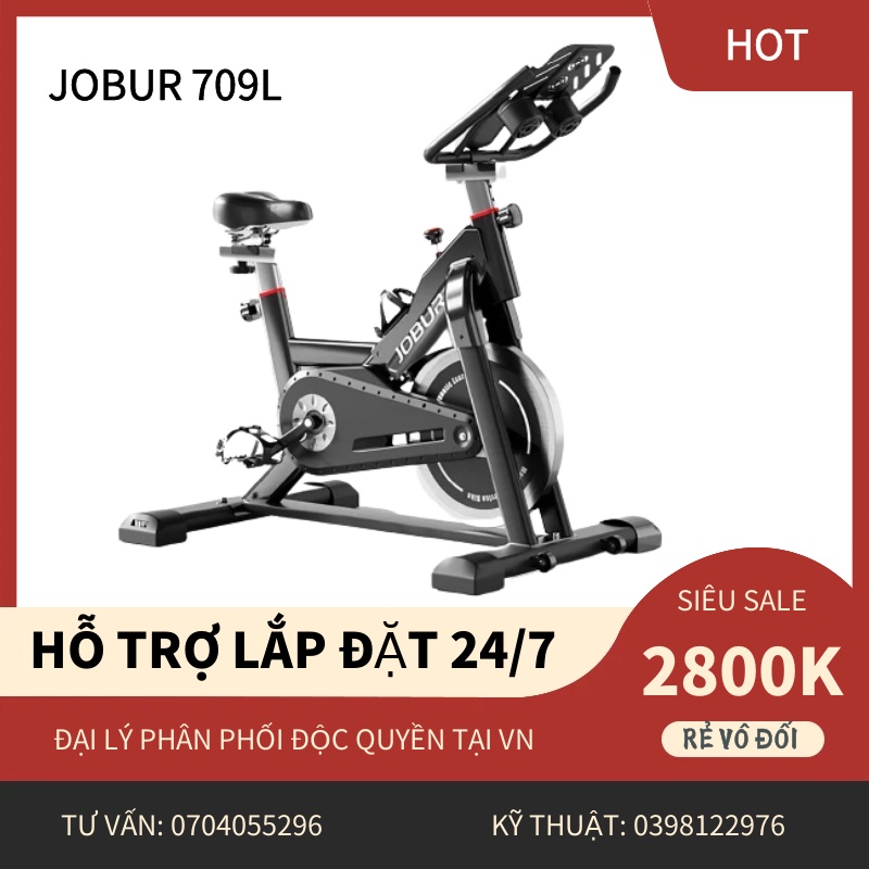 Xe Đạp Tập Thể Thao JOBUR 709L - Xe đạp tập gym tổng hợp tại nhà- BH1 năm (Kèm BGN và Tai nghe)