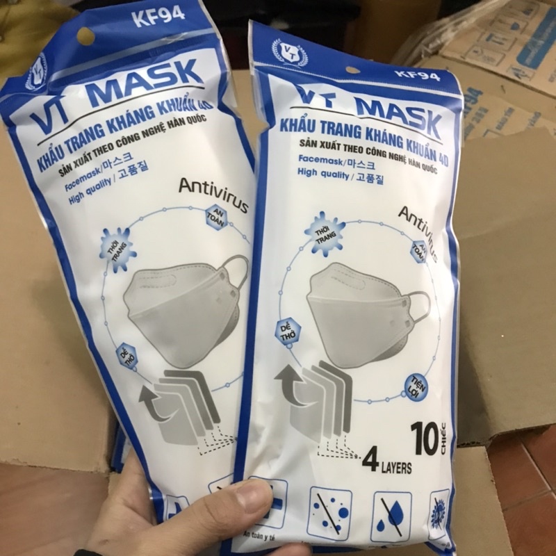 Khẩu trang KF94 4D chống bụi mịn - Túi 10 chiếc
