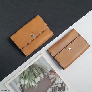 [Da thật] Ví Mini nam/nữ da bò thật có khóa - Nâu sáng VD109