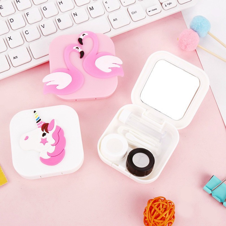 Hộp NhựaFREESHIPKhay Đựng Dụng Vệ Sinh Lens Họa Tiết Dễ Thương