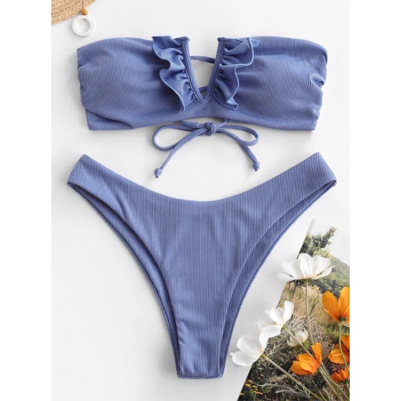 Bikini 2 mảnh thun gân co giãn quây ngực - OLA BIKINI