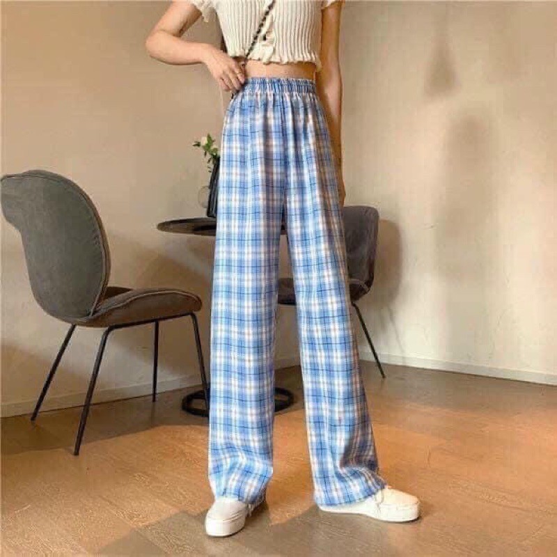 Quần kẻ cullot xuông ⚡️FREESHIP EXTRA⚡️