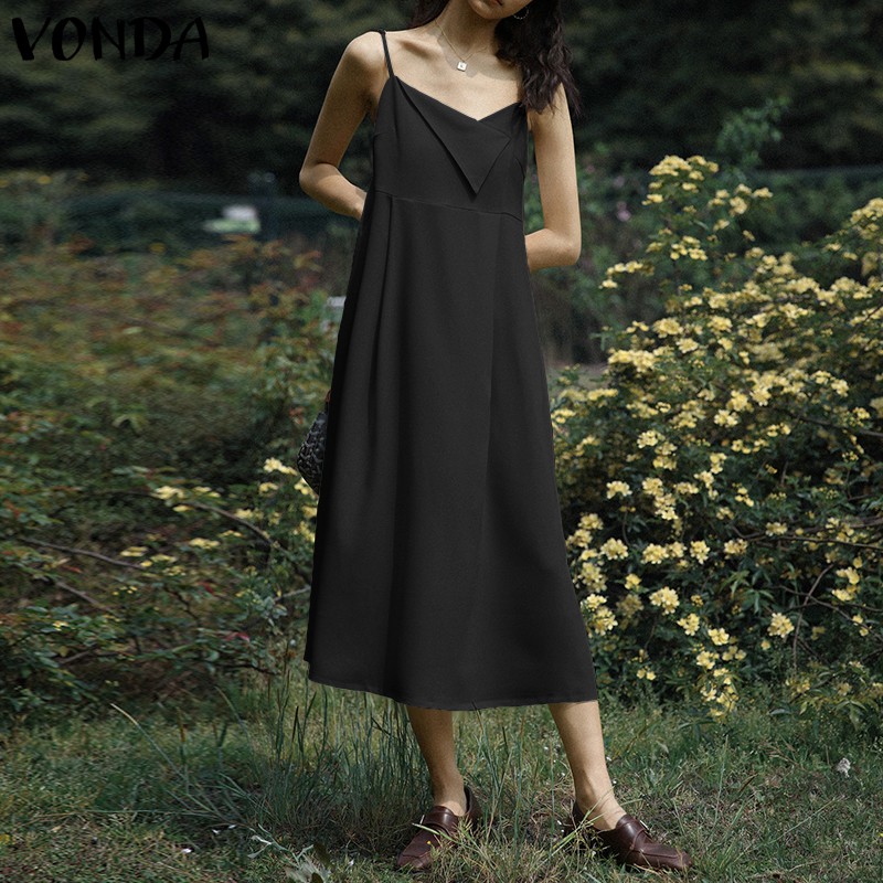 Đầm Maxi Vonda Sát Nách Màu Trơn Thanh Lịch Dành Cho Nữ | BigBuy360 - bigbuy360.vn