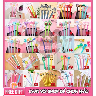 Combo 5 bút cute +1 bóp viết hoạt hình (chat chọn mẫu)