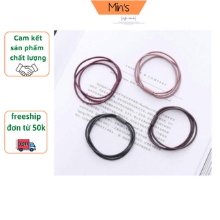 Dây buộc tóc trơn chập 3 chiếc chun siêu chắc.