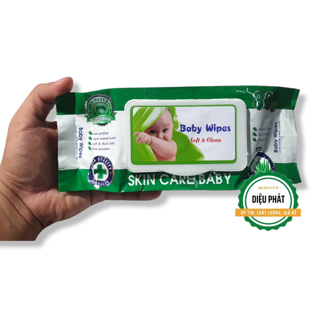 ⚡️ Khăn Ướt Baby Wipes Không Mùi 60 tờ