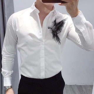 [Hàng Siêu Cấp] ÁO SƠ MI NAM HỌA TIẾT ĐẠI BÀNG ĐEN CAO CẤP