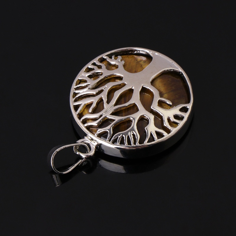 Mặt Vòng cổ Hình Cây Bằng Đá Tự Nhiên Phong Cách Vintage