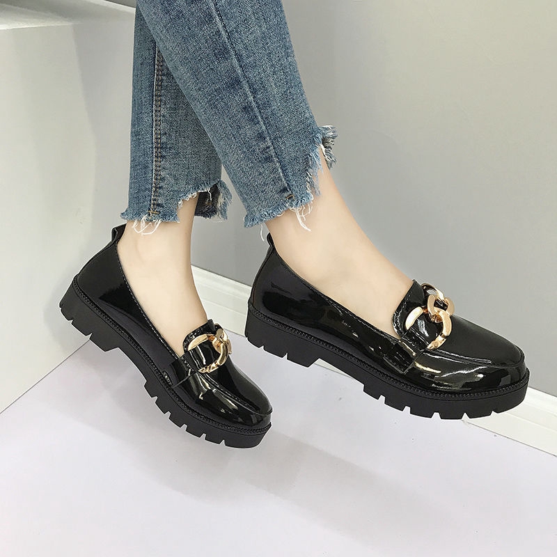 Giày Da Đế Dày Phong Cách Anh Quốc Cá Tính Cho Nữ Cỡ 35-46 | BigBuy360 - bigbuy360.vn