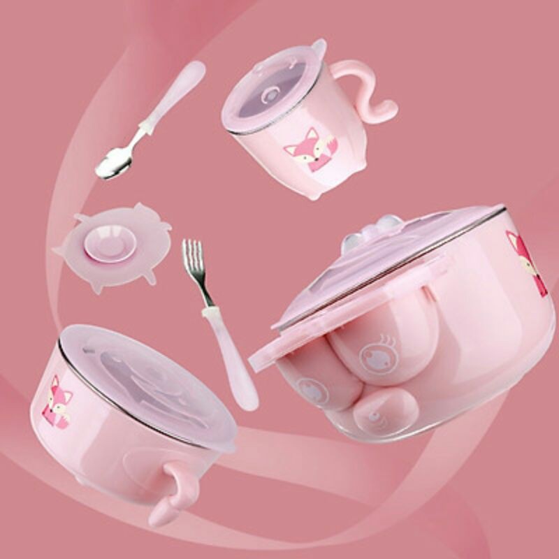 set bát đĩa thìa ăn dặm cho bé