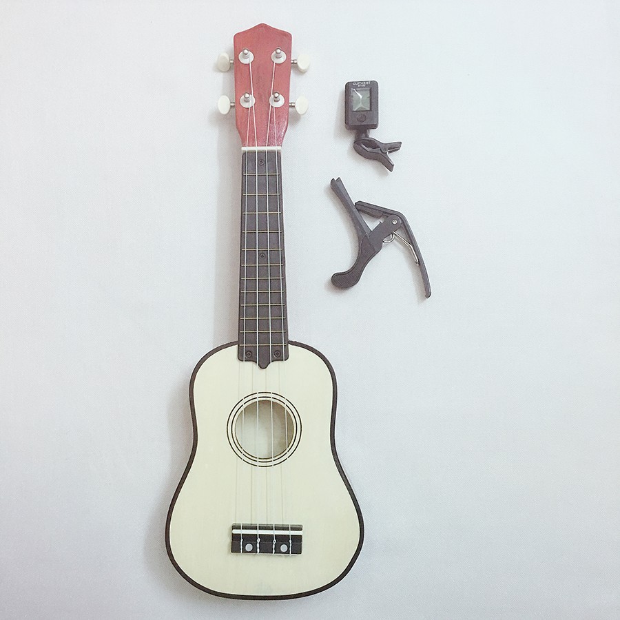 Đàn Ukulele Soprano size 21 Woim 35A15 tặng kèm capo nâng tông cao cấp và máy lên dây điện tử ( Tuner ) - HÀNG CÓ SẴN