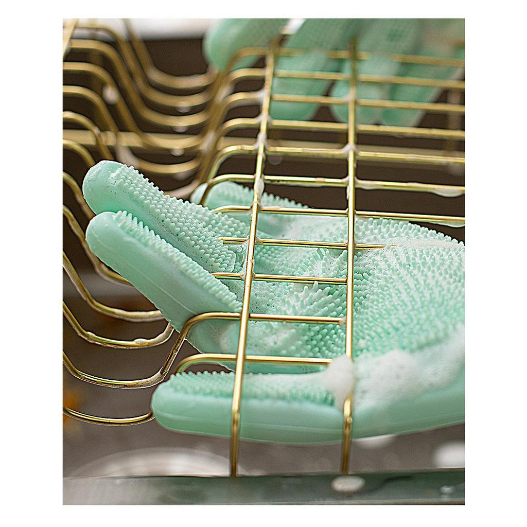 Đôi Găng Tay Tắm Và Matxa Cho Chó Mèo Chất Liệu Silicon Bền Bỉ