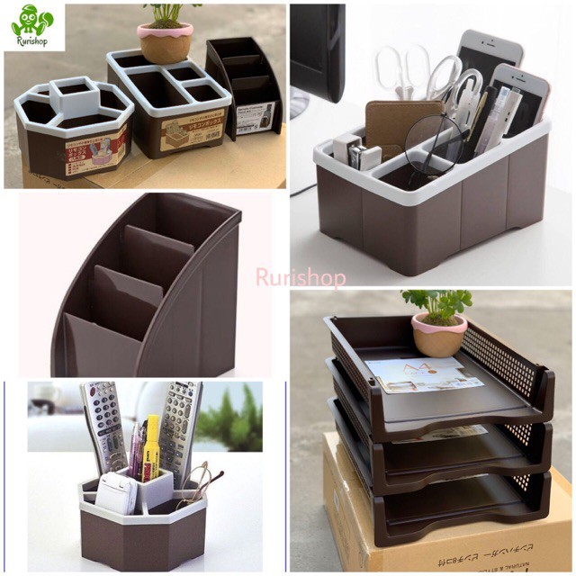 Khay-hộp Inomata Nhật Bản đựng bút, điều khiển, điện thoại, tài liệu...đa năng tiện ích
