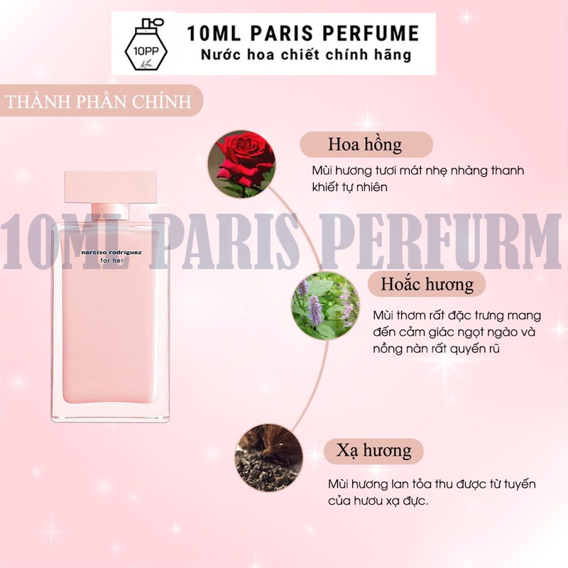Nước Hoa Narciso Rodriguez For Her Hồng Nhạt EDP Lưu Hương Lâu.