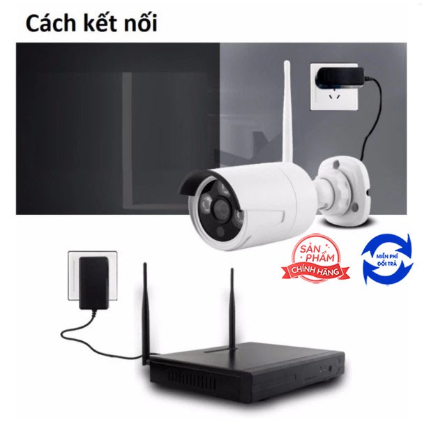 Bộ đầu ghi camera wifi Hamscy NVR HD + 8 camera wifi 1080p - 2M TẶNG hộp kỹ thuật