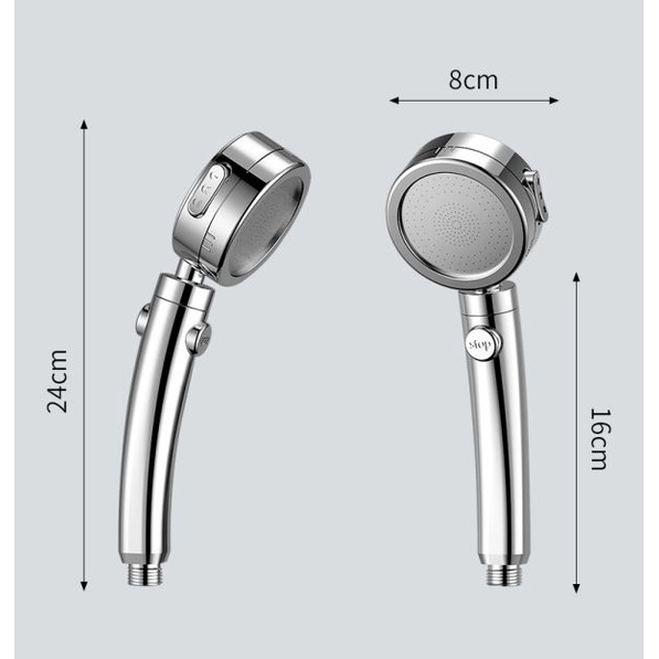 Tay sen tăng áp mạ bạc cao cấp thiết kế 3 chế độ nước phù hợp mọi nhu cầu sử dụng - QM046