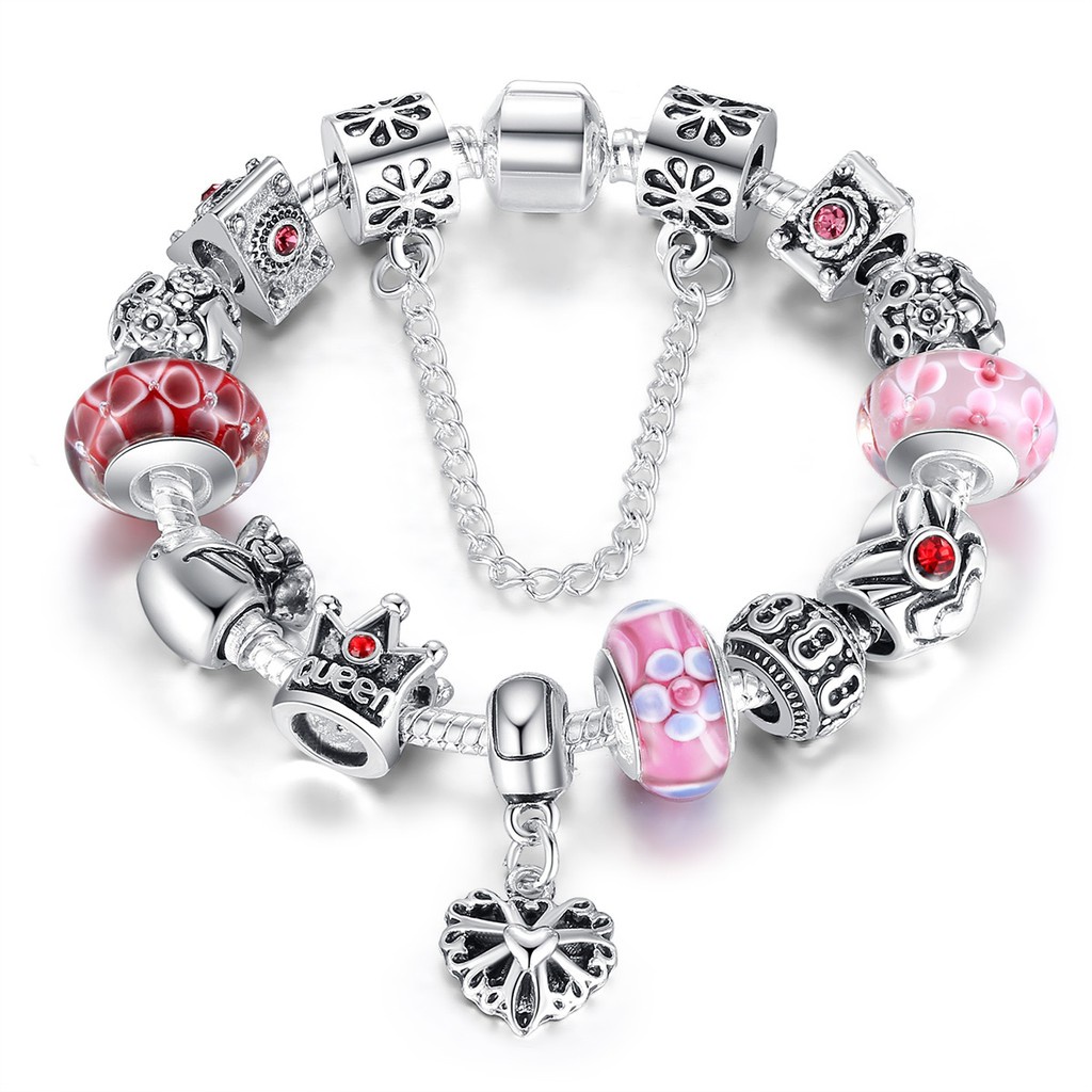 Vòng tay Bamoer PA1823 hạt hợp kim châu Âu không gỉ