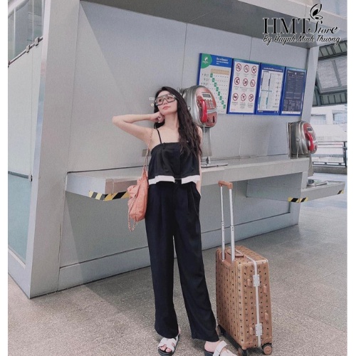 Set 2s kaki viền quần suông