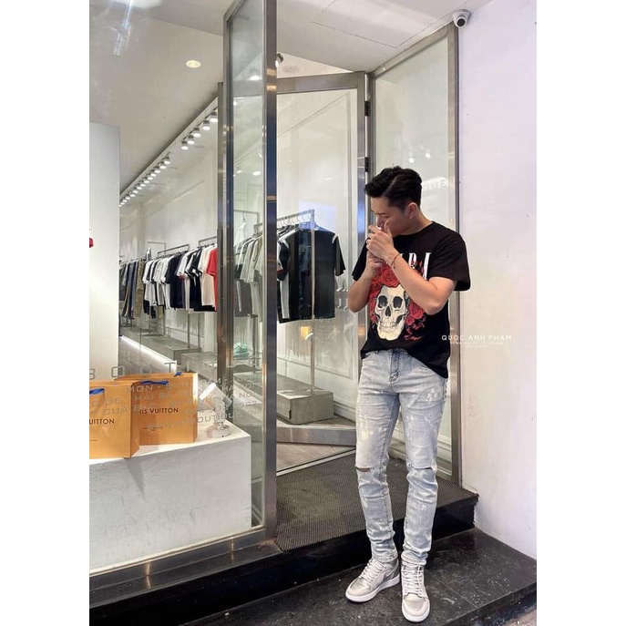 áo thun AMIRI rách nam-nữ ,chất cotton thấm hút mồ hôi cao cấp