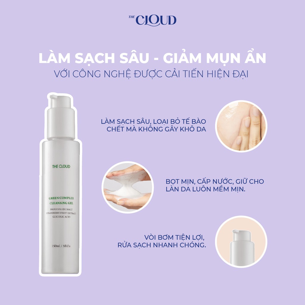 Sữa rửa mặt dạng gel nhẹ dịu The Cloud Green Complex Cleansing Gel 150ML | BigBuy360 - bigbuy360.vn