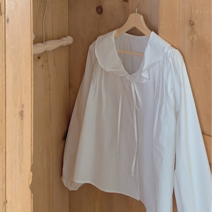 SUXI Áo Sơ Mi Tay Dài Cổ Chữ V Màu Sắc Ngọt Ngào Phong Cách Hàn Quốc Cho Nữ