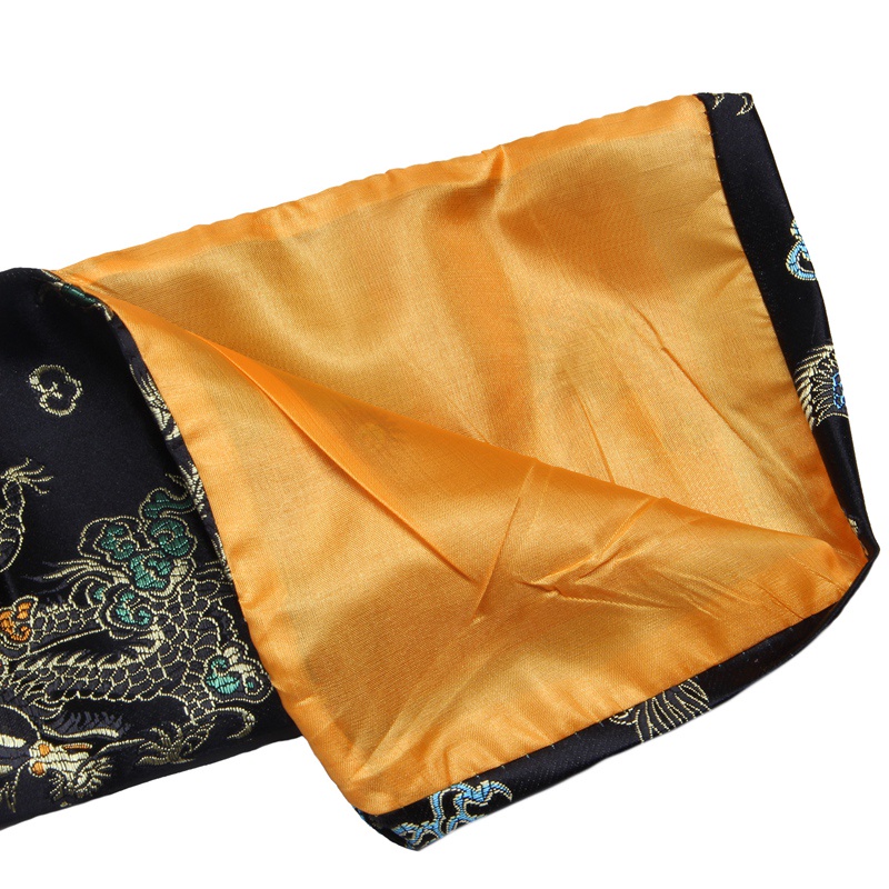 Túi đựng kiếm Tissu màu đen dài 135cm hình rồng phượng hoàng