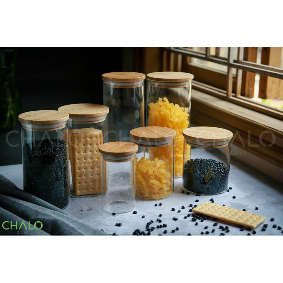 Combo 2 Lọ thủy tinh borosilicate nắp gỗ 1000 ML | BigBuy360 - bigbuy360.vn