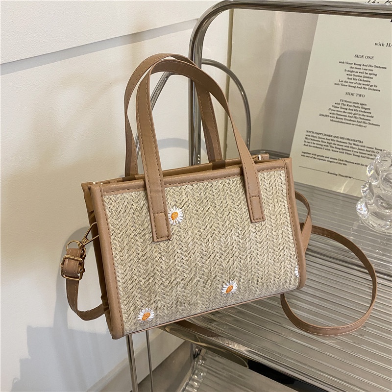 IELGY Túi Xách Đan Rơm Thủ Công Thời Trang Đi Biển Cho Nữ