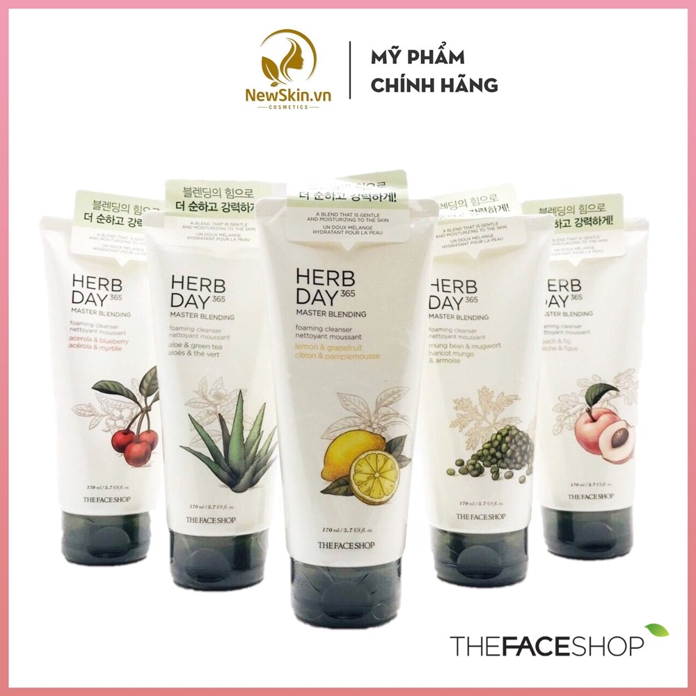 Sữa rửa mặt The Face Shop Herb Day 365 Master Blending Foaming Cleanser 170ml