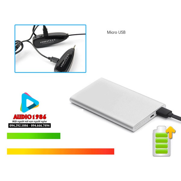 Micro không dây cài ve áo Kimafun G130 cho nhạc cụ chơi nhạc máy trợ giảng và ampli loa có sẵn