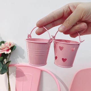 Xô đa năng đựng đồ màu hồng trơn size nhỏ