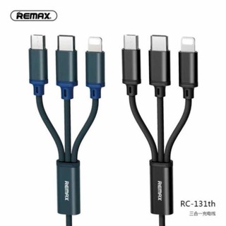 ☢️mại dô☢️ cáp sạc remax 3 đầu rc-131th iphone - micro usb - type c dây dù 🔥chất lượng🔥