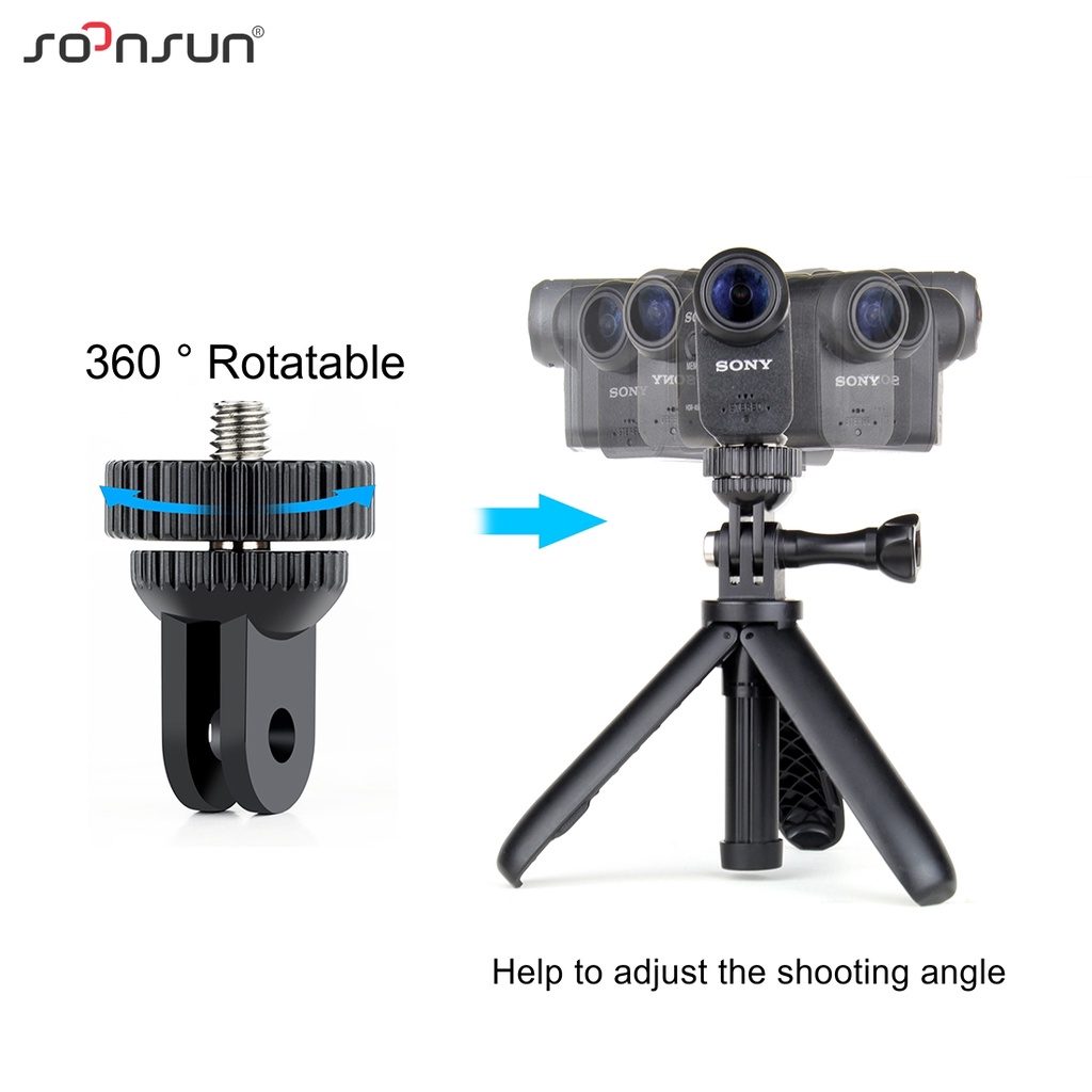 Bộ Chuyển Đổi Gậy Ba Chân Mini Có Ren 1/4 Inch Cho GoPro Hero 8 7 6 5 4 Session for DJI Osmo Action