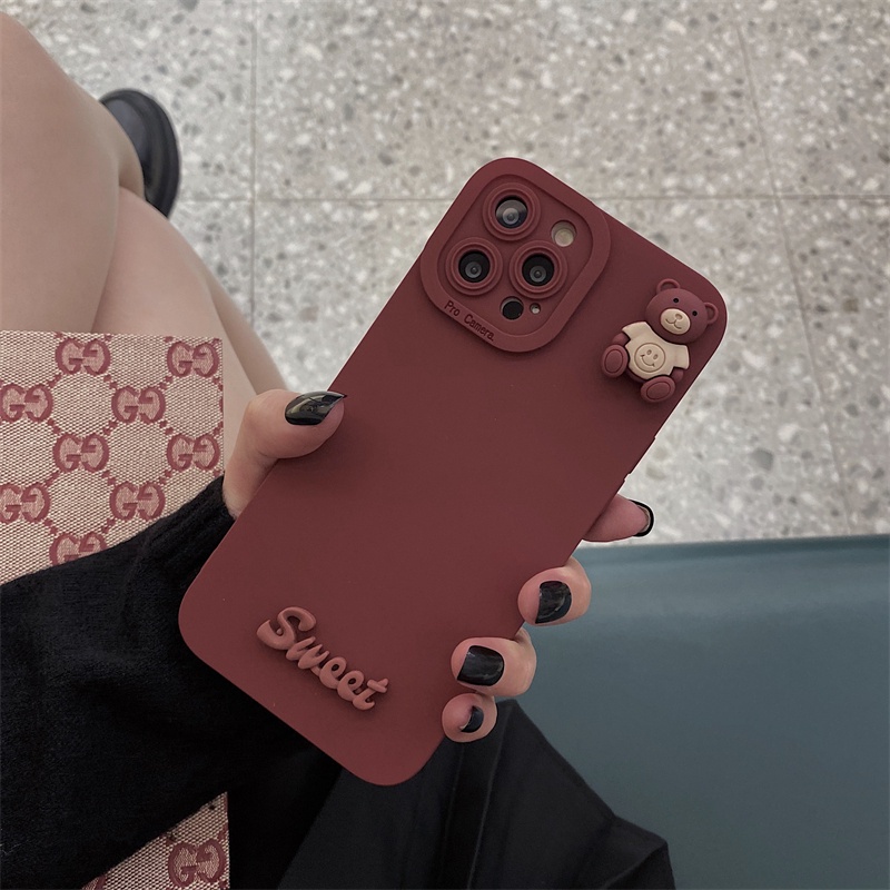 Ốp Điện Thoại Silicon Hình Gấu Dễ Thương Cho Vivo Y21 Y33S Y11 Y12 Y15 Y17 Y51 Y52 Y72 Y91 Y95 Y76 Y76S X60 X70 Pro V21 E