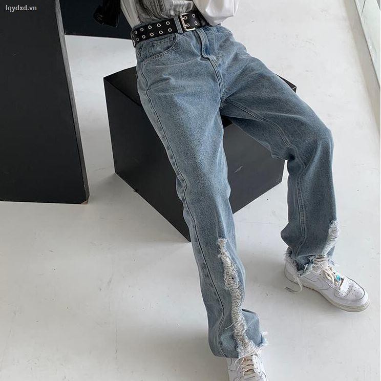 Quần jeans lưng cao ống rộng kiểu dáng thời trang dành cho nữ 2021