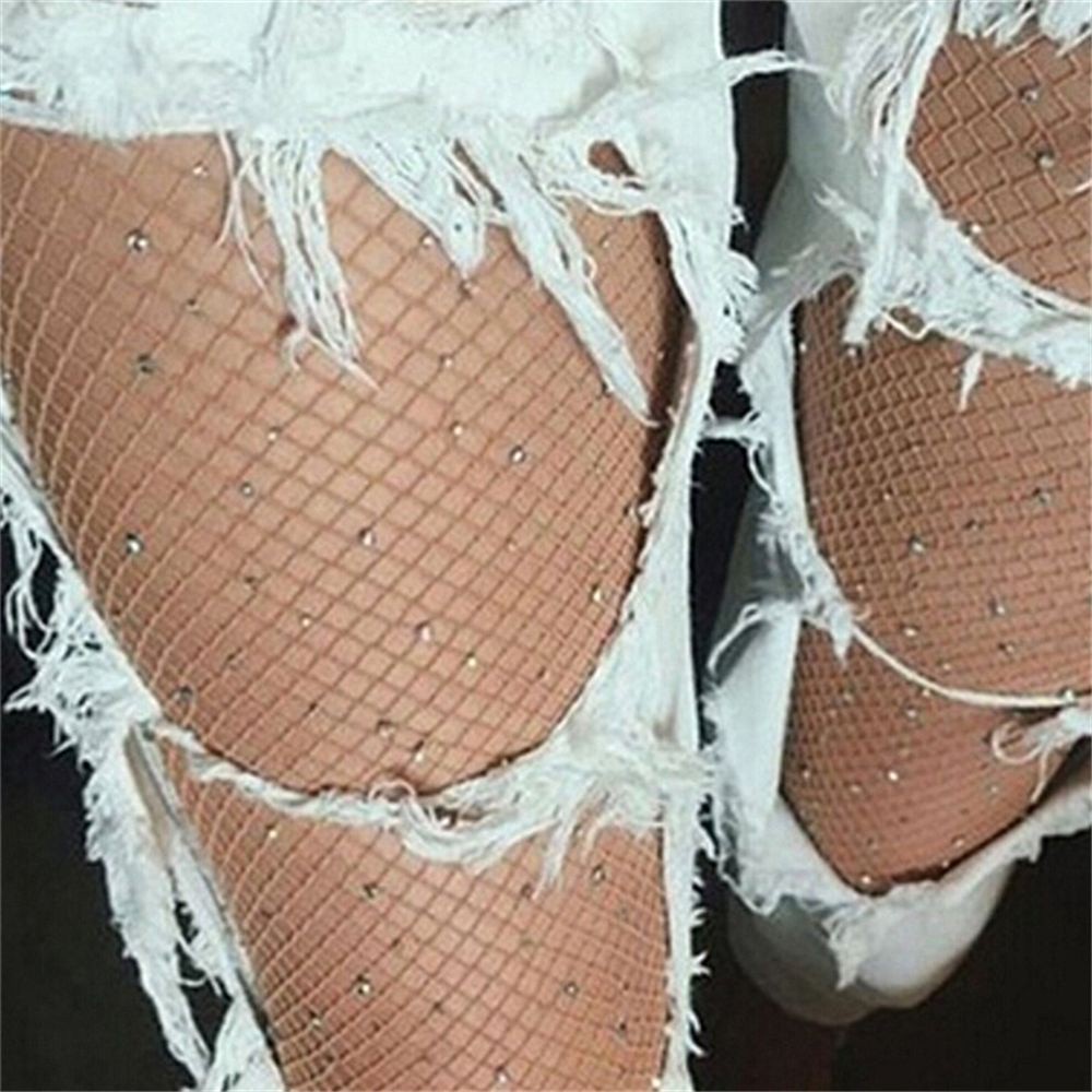 Quần Tất Lưới Nylon Dáng Ôm Đính Đá Nhiều Màu Thời Trang Quyến Rũ Cho Nữ