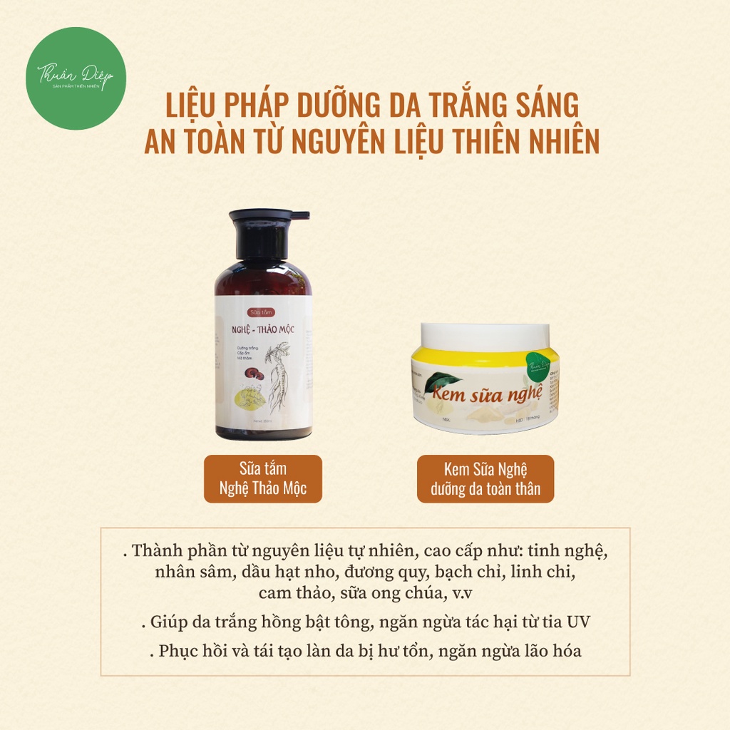 KEM DƯỠNG DA TOÀN THÂN kem sữa nghệ sáng da, dưỡng ẩm body butter [HANDMADE] [Thuần Diệp]