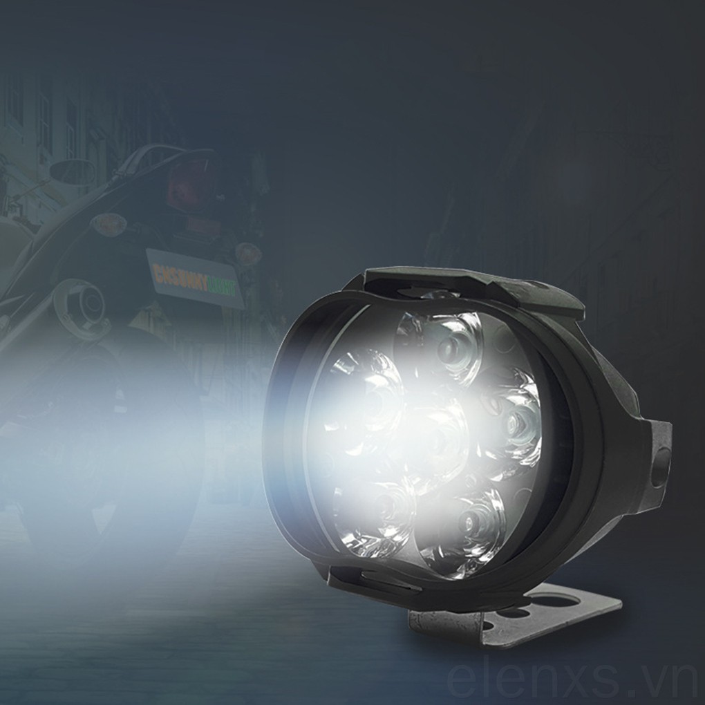 2Pcs/set Motorcycle External LED Spotlight 6 LED 8W 1000LM 6500K Light Replacement Kit High Brightenss ELENXS