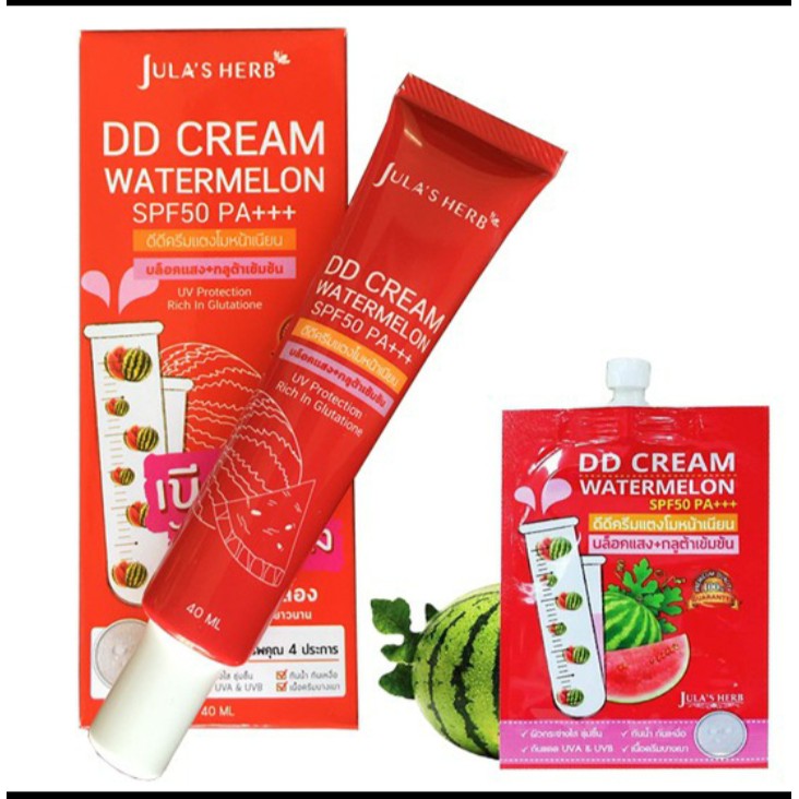 ( Gía gốc ) Tuýt 40ml Kem Chống Nắng Dưa Hấu JULA'S HERB DD Cream Watermelon SPF50++ Thái Lan 40ml