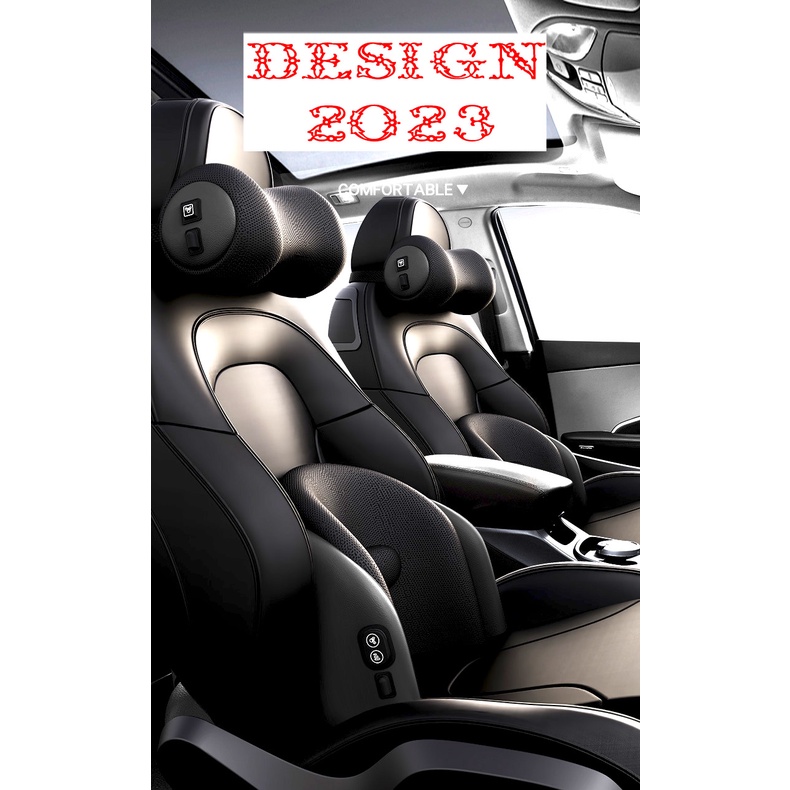 DESIGN 2023 - loại 1 - Gối và Đệm Tích hợp Máy Massage Lưng Cổ cho Ghế xe Ô tô cao cấp/GỐI MASSAGE ĐẦU VÀ LƯNG TRÊN Ô TÔ