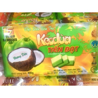 Kẹo dừa đặc sản Bến Tre Tiến Đạt Đặc Biệt - 400gr 3 vị