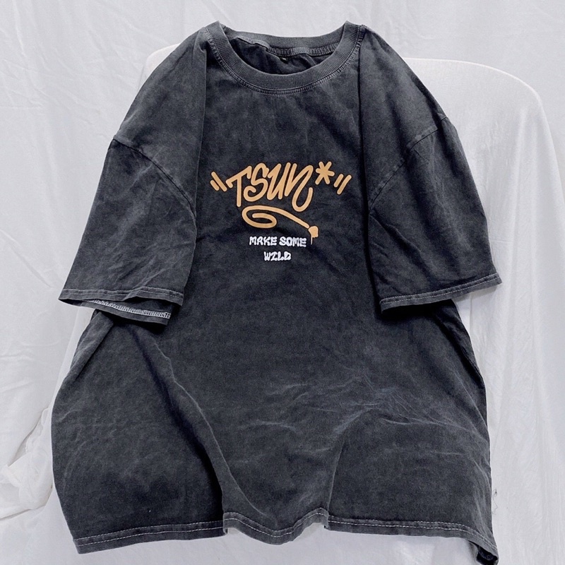 Áo wash xám TSUN tay lỡ / Nam nữ unisex - Jejul.store