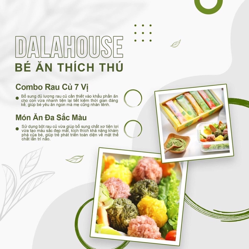 Bột rau củ cho bé ăn dặm sấy lạnh Dalathouse Dalahouse gói 3gr 10gr
