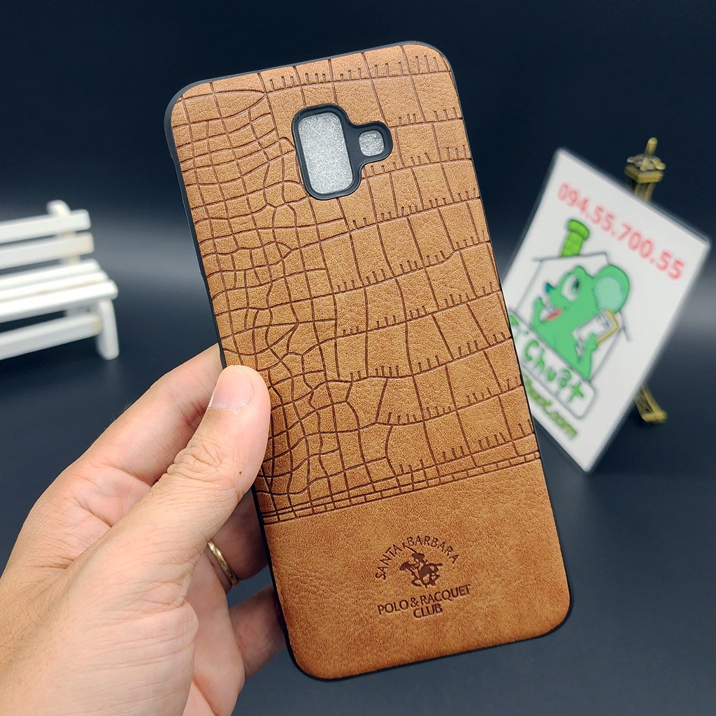 [Ảnh Thật] Ốp Lưng Samsung J6 Plus Dẻo Vân Da Cá Sấu SANTA POLO